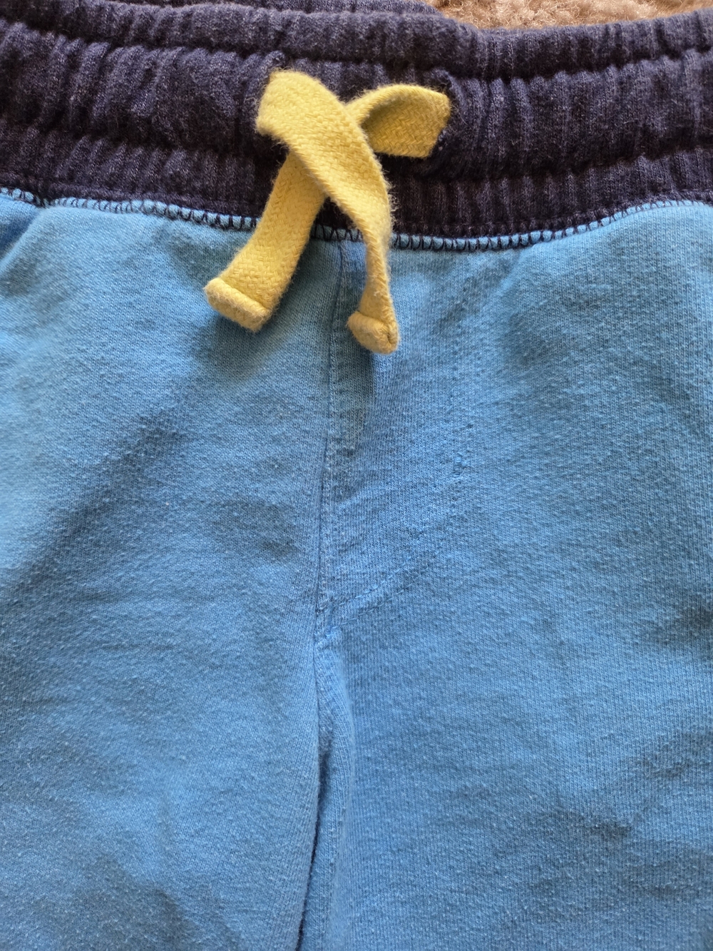 Cat & Jack Boys Blue Shorts with Navy Waistband and Yellow Drawstring Size 4T - Picture 6 of 11